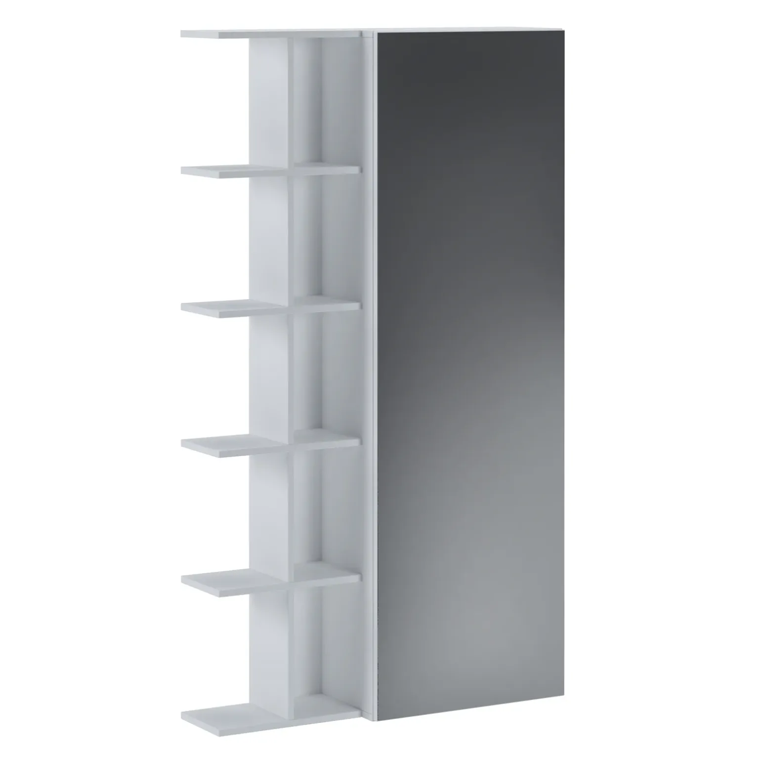 Scarpiera con libreria 88x160h cm 1 anta con specchio bianco Vanda