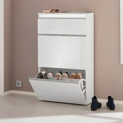 Scarpiera ingresso 60x108cm 2 ante bianco lucido Eclisse