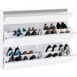 Scarpiera ingresso 120x108h cm 2 ante bianco lucido Eclisse