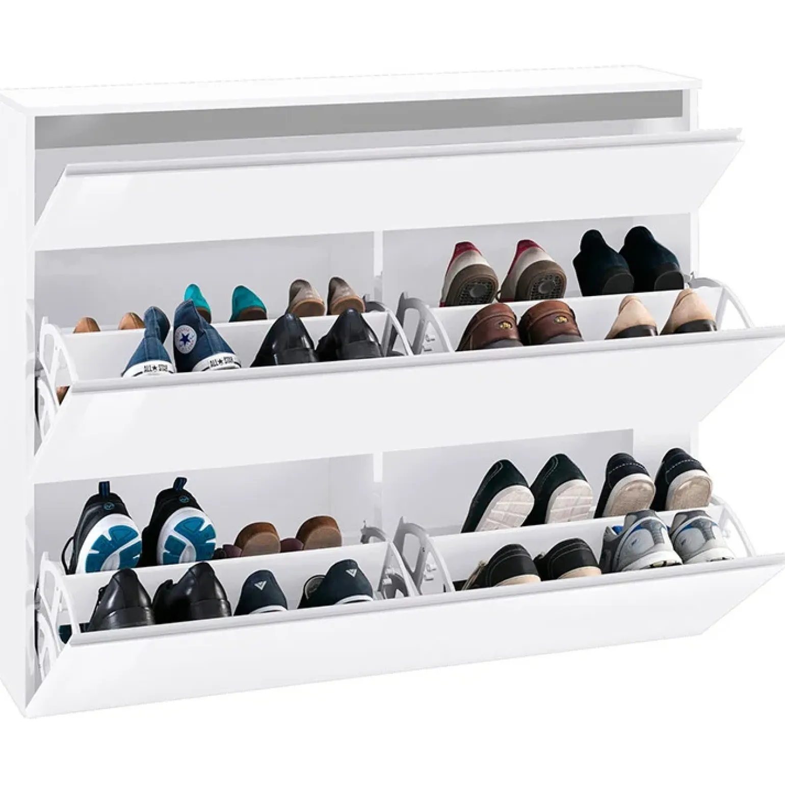 Scarpiera ingresso 120x108h cm 2 ante bianco lucido Eclisse