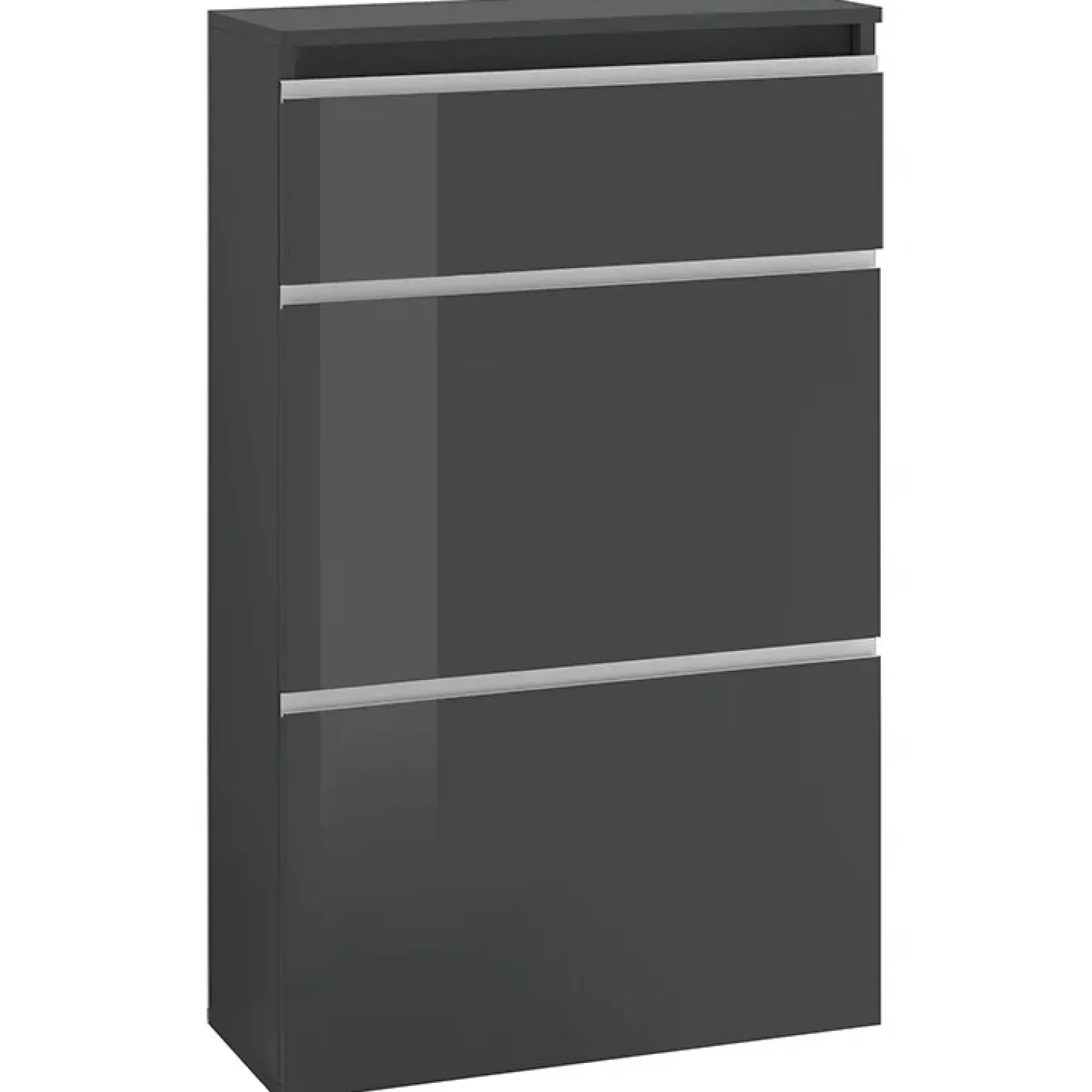 Scarpiera ingresso 60x108h cm 2 ante antracite lucido Eclisse
