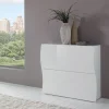 Scarpiera ingresso 101x82h cm 2 ante moderna bianco lucido Sea Gihome®