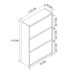 Scarpiera ingresso 74x110h cm moderna rovere Palmaria