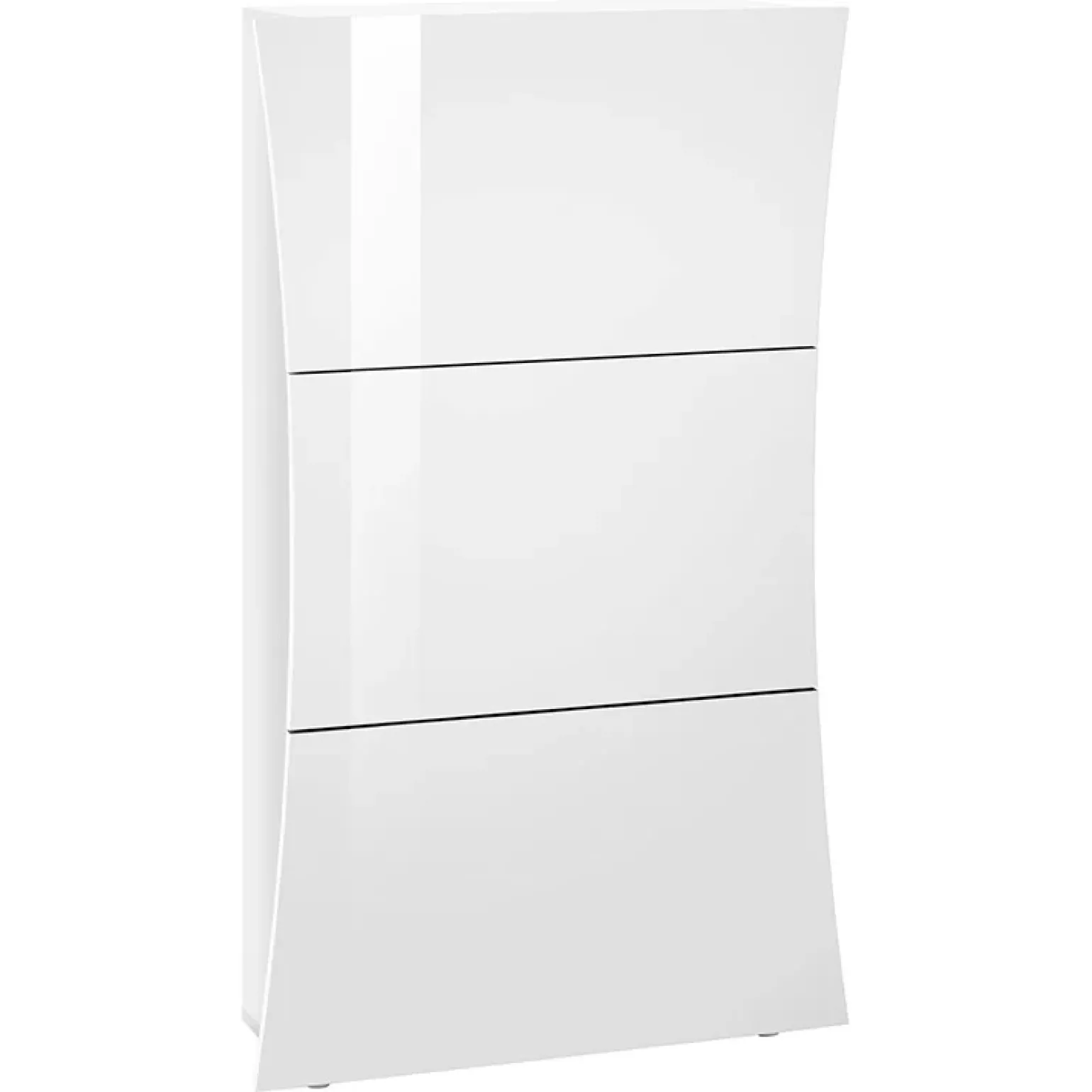 Scarpiera ingresso 70x121h cm 3 ante moderna bianco lucido Neve