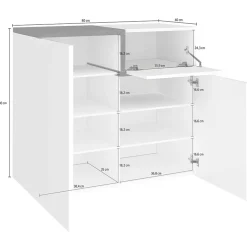 Scarpiera ingresso 80x80h cm 2 ante bianco lucido acero Lucidardo