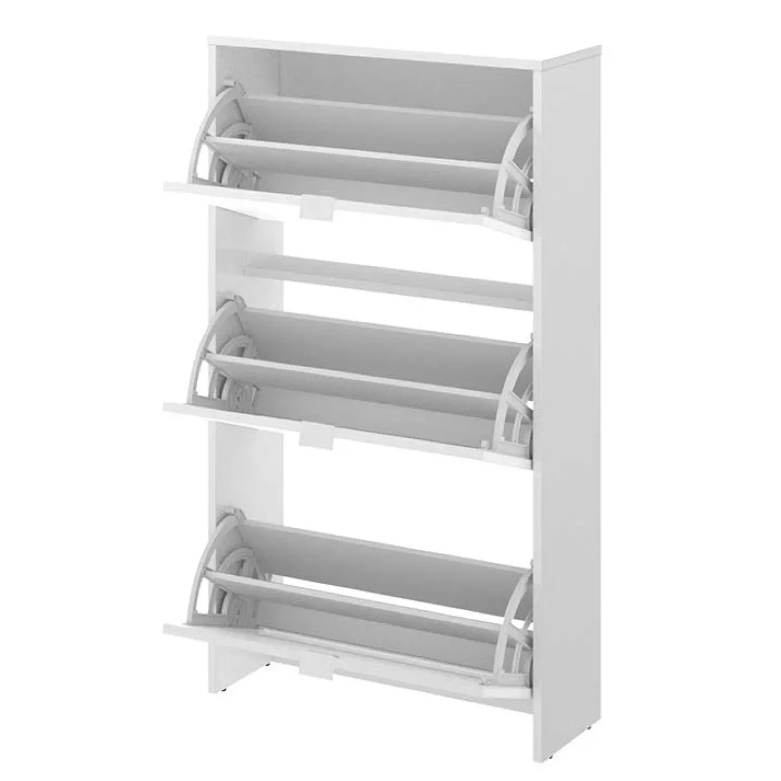 Scarpiera ingresso 61x113h cm moderna 3 ante bianco lucido Jepson