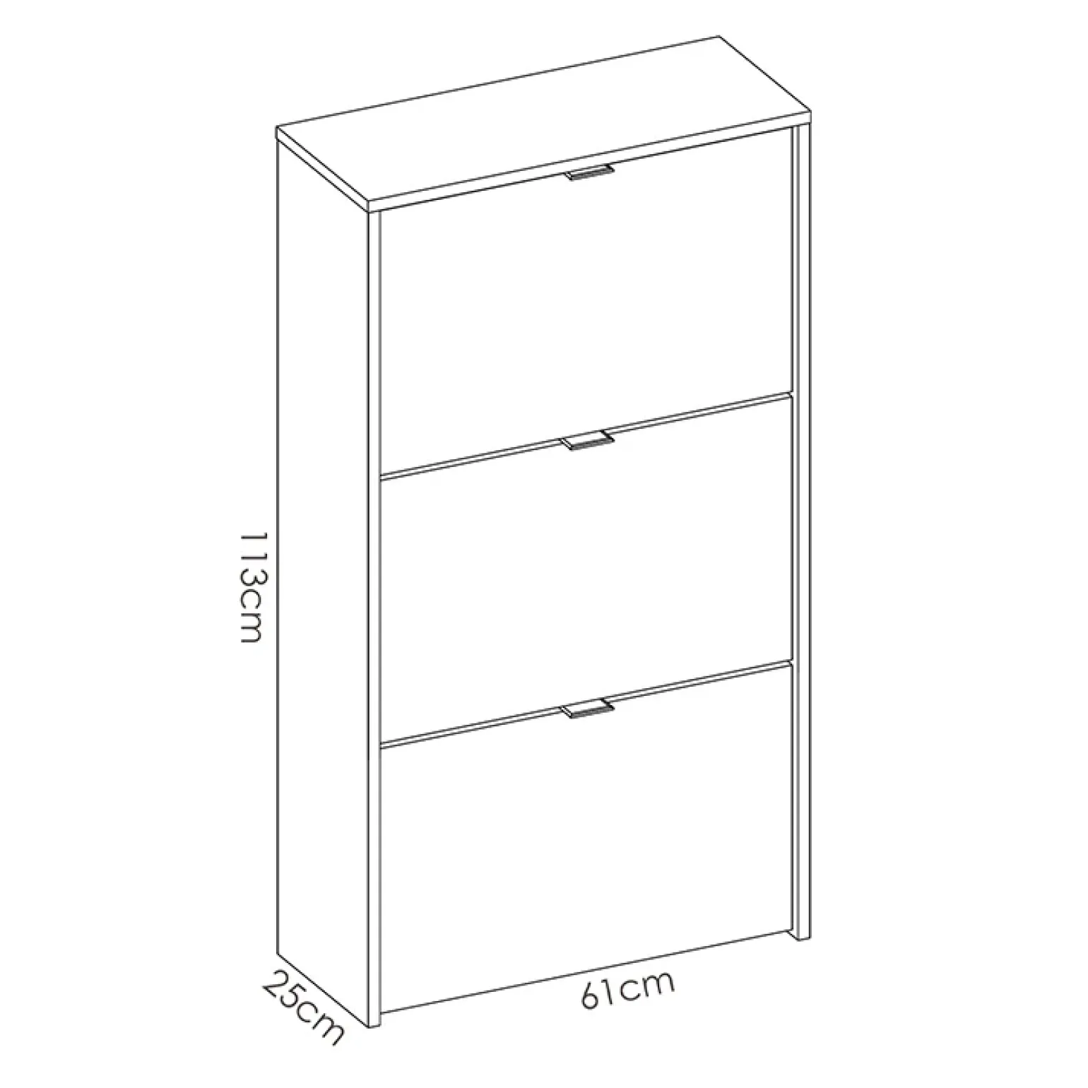 Scarpiera ingresso 61x113h cm moderna 3 ante bianco lucido Jepson