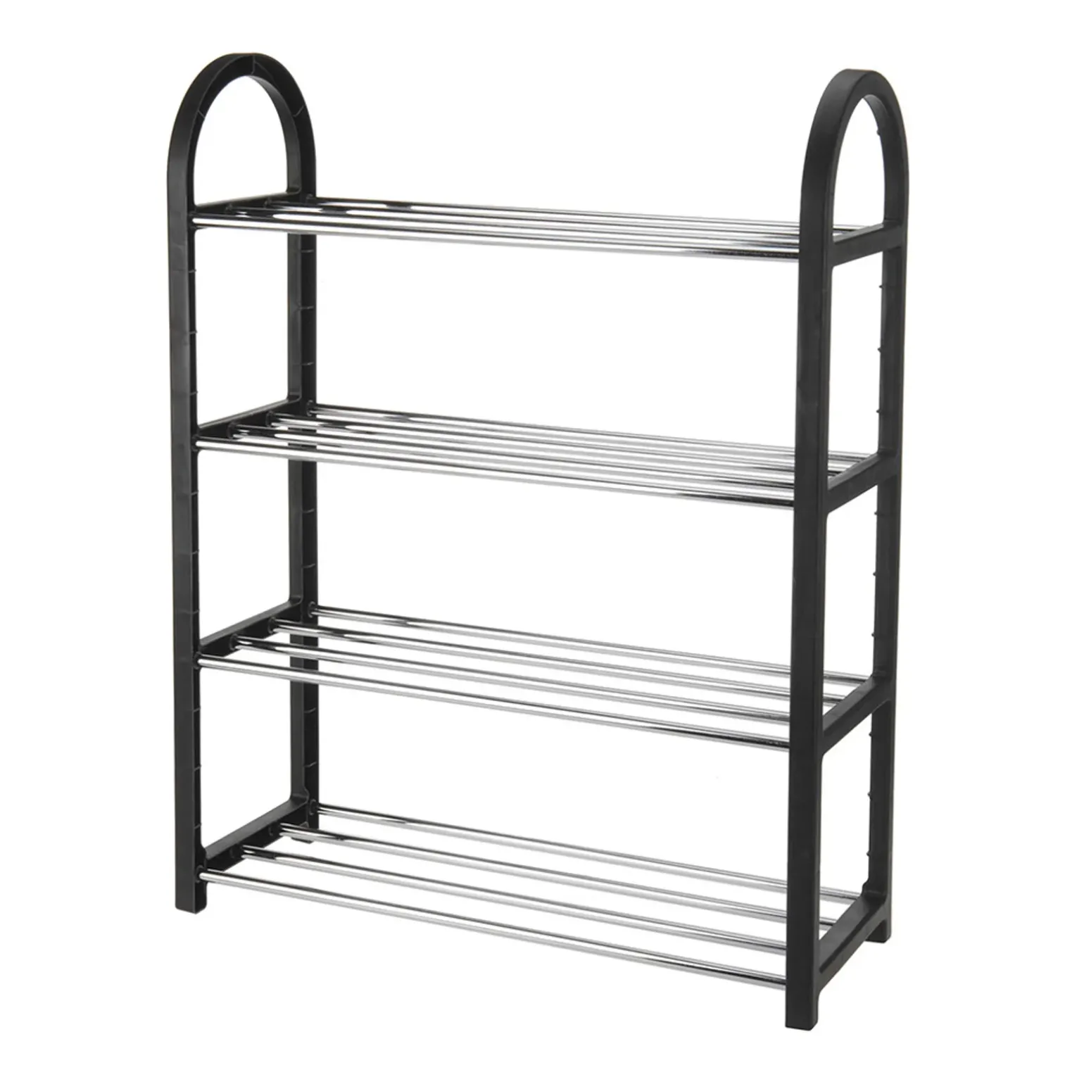 Scarpiera ingresso 50x65h cm 4 ripiani nero Lavinia