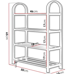 Scarpiera ingresso 50x65h cm 4 ripiani grigio Lavinia