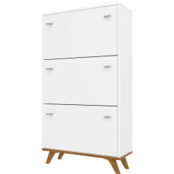Scarpiera 60x130h cm 3 ante bianco rovere Clea