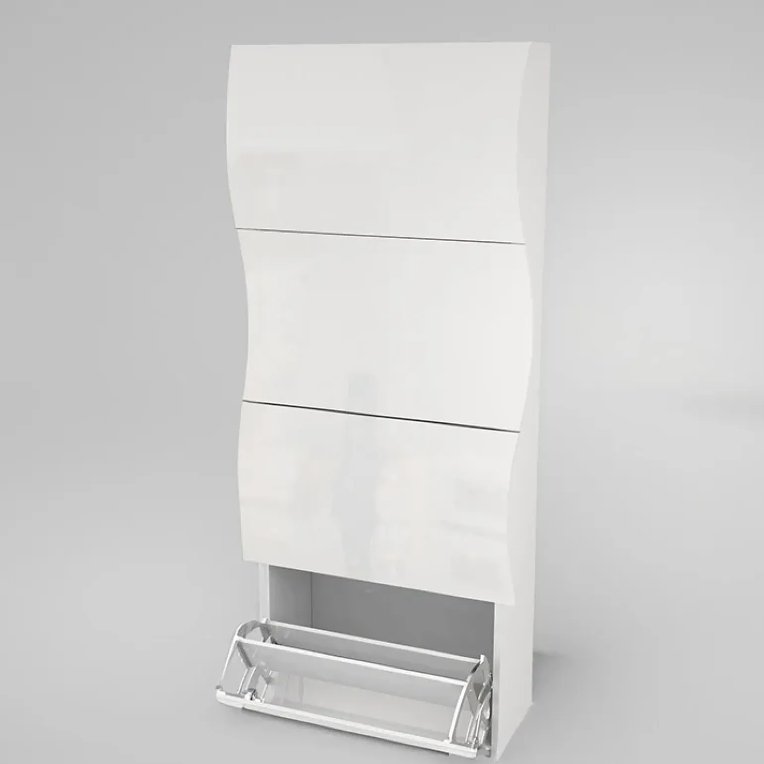 Scarpiera 71x162h cm 4 ante moderna bianco lucido Sea Gihome®
