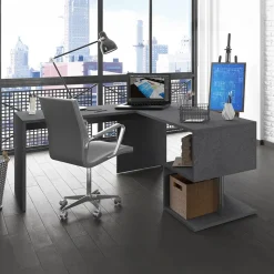 Scrivania angolare ufficio 180x78cm antracite ErgoDesk