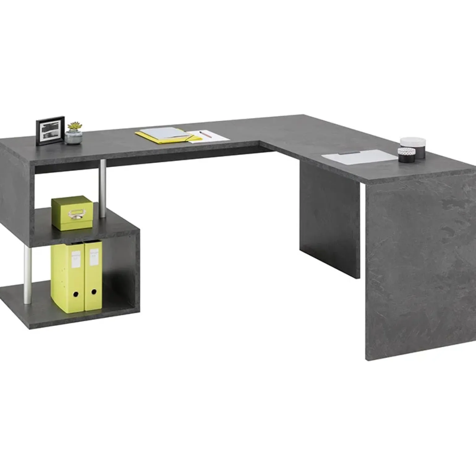 Scrivania angolare ufficio 180x78cm antracite ErgoDesk