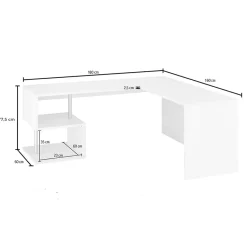 Scrivania angolare ufficio 180x78cm antracite ErgoDesk