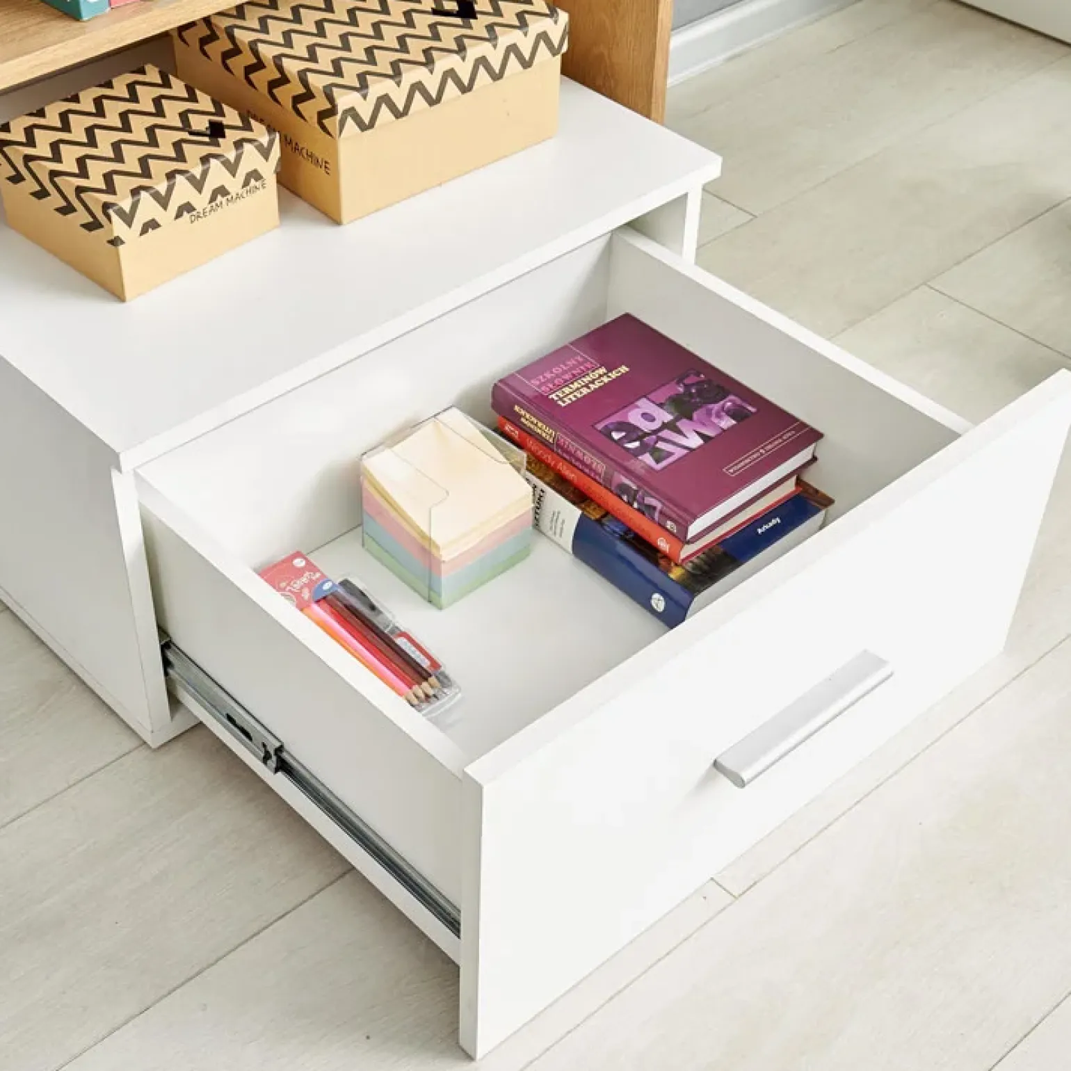 Scrivania 149/50cm ufficio moderna bianco rovere Jade Gihome®