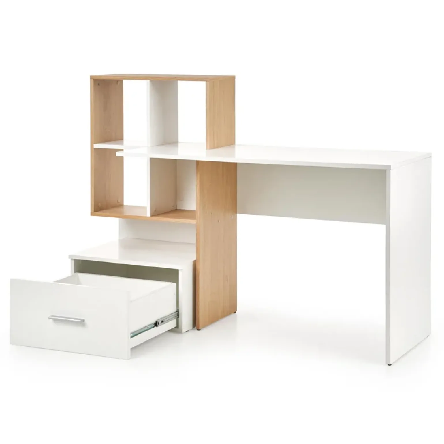 Scrivania 149/50cm ufficio moderna bianco rovere Jade Gihome®
