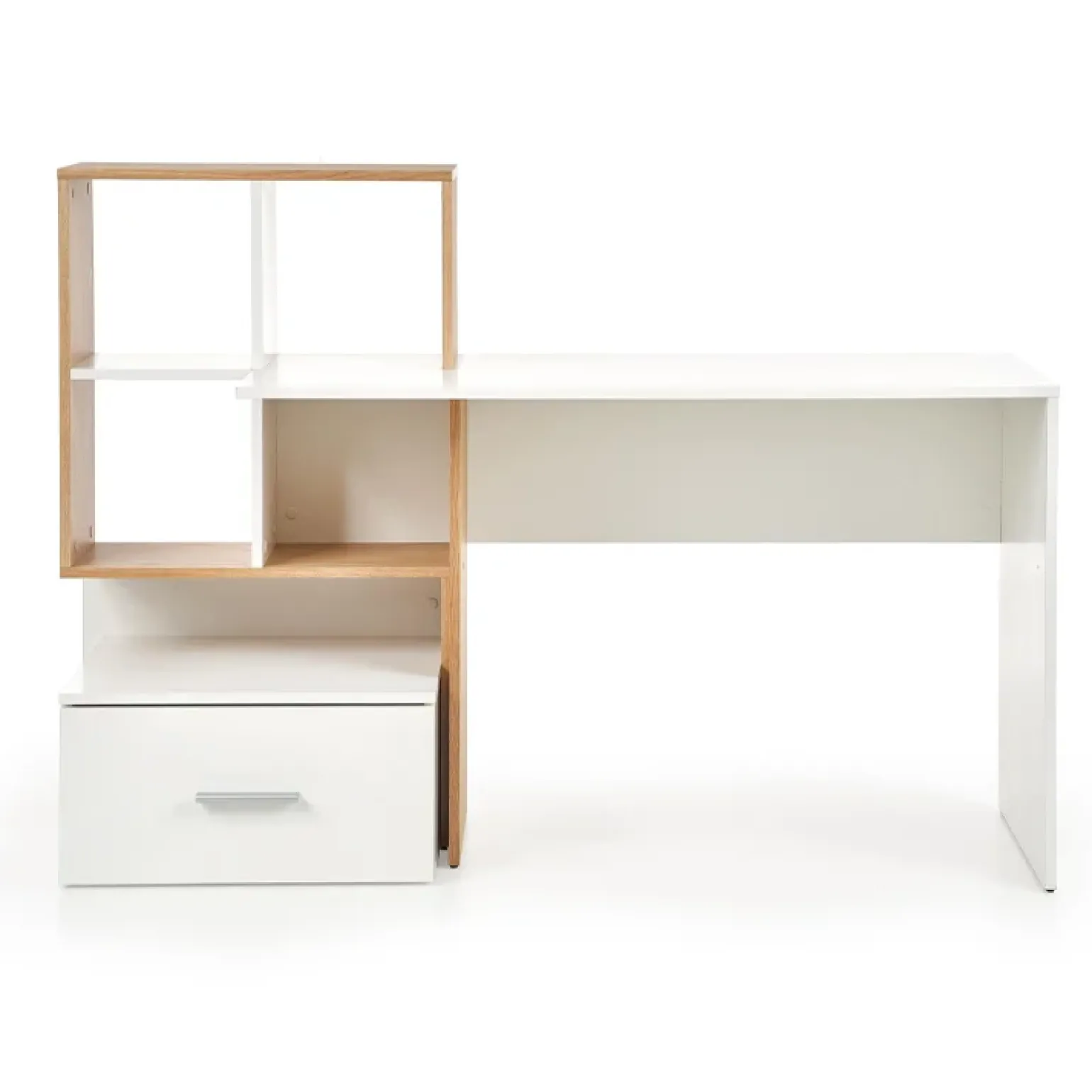 Scrivania 149/50cm ufficio moderna bianco rovere Jade Gihome®