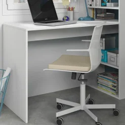 Scrivania 120/53cm ufficio salvaspazio moderna bianco opaco Jolie