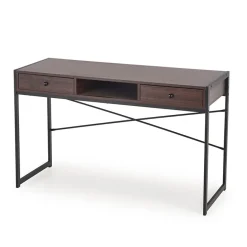 Scrivania consolle design industrial 123x75cm noce nero Lupino