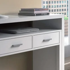 Scrivania consolle ingresso moderna 99x87cm bianco opaco Anastasia