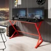 Scrivania gaming da gioco salvaspazio 119x72cm nero rossa Ernest