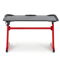 Scrivania gaming moderna 122x74cm nero rosso Geranio
