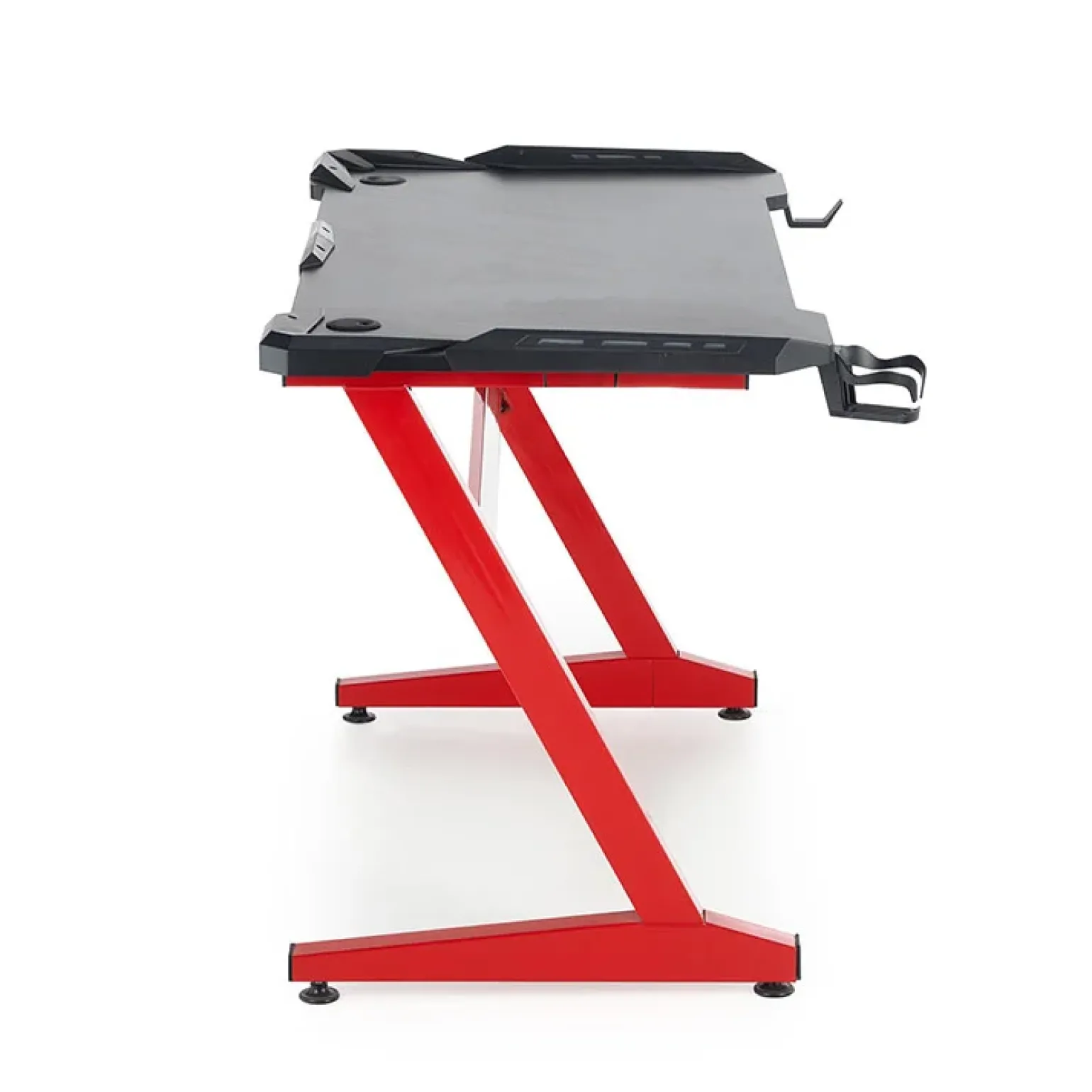 Scrivania gaming moderna 122x74cm nero rosso Geranio