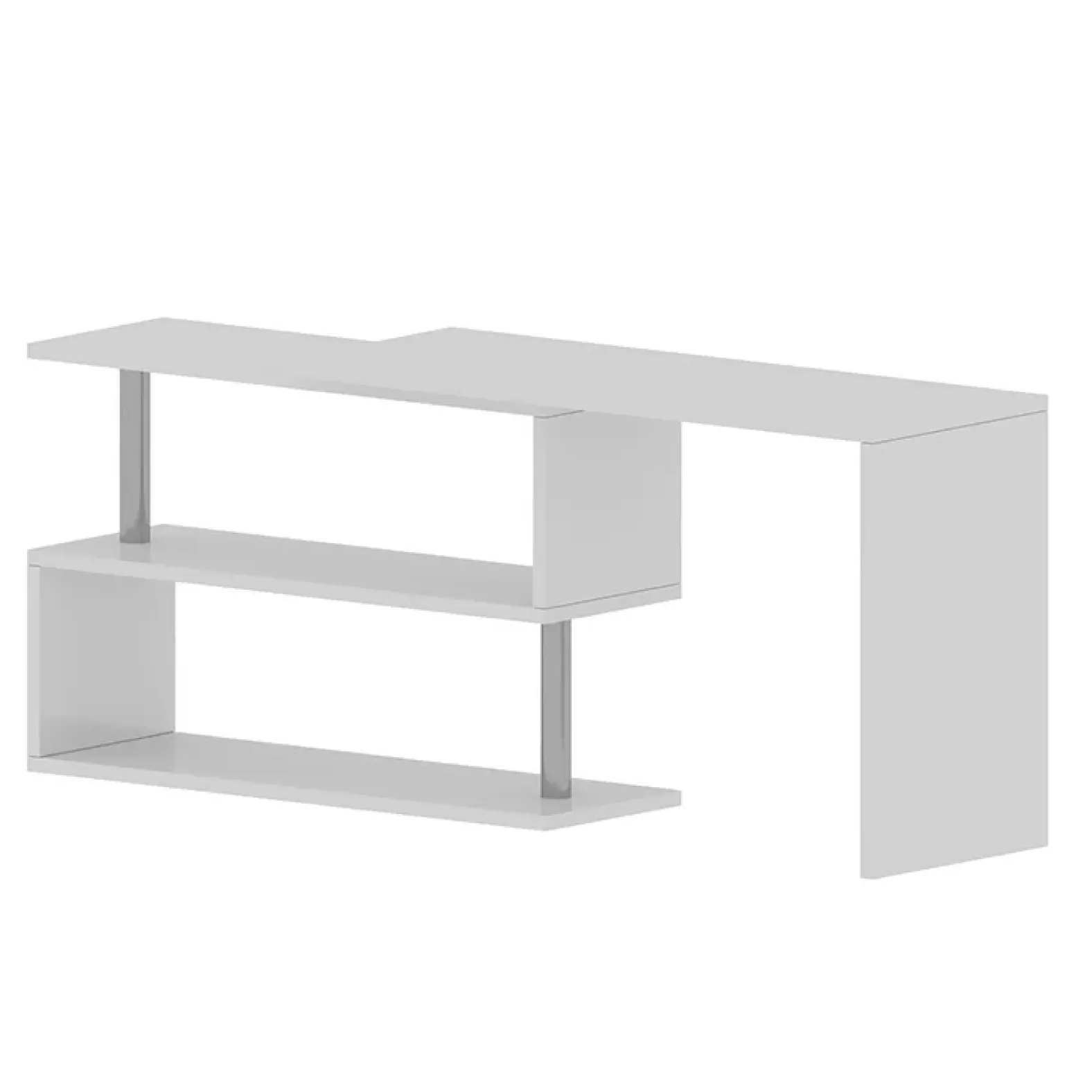 Scrivania girevole 65-120cm bianco lucido Havana