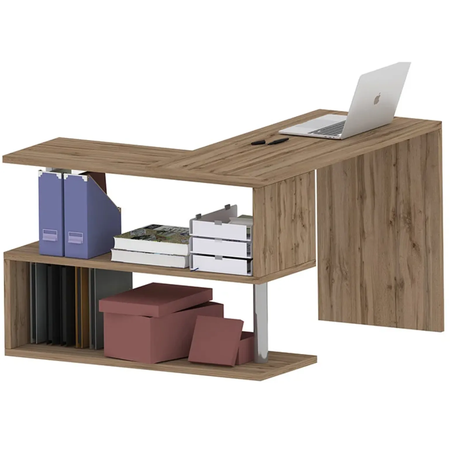 Scrivania girevole 65-120cm rovere chiaro Havana