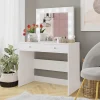 Scrivania postazione trucco 100x145cm con specchio bianco Dijon