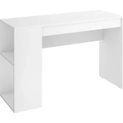Scrivania salvaspazio moderna 115x50cm bianco opaco Carter