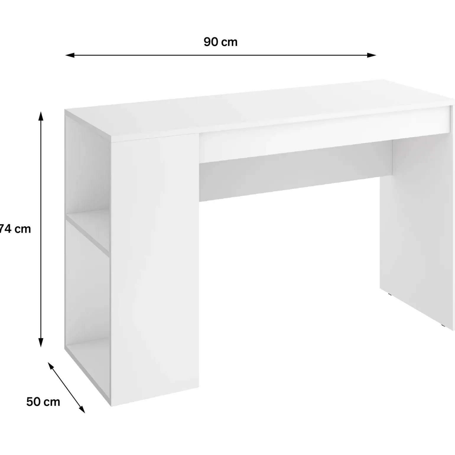 Scrivania salvaspazio moderna 115x50cm bianco opaco Carter