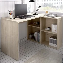 Scrivania ufficio angolare salvaspazio 121x96cm rovere Sunny