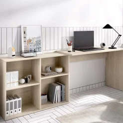 Scrivania ufficio angolare salvaspazio 121x96cm rovere Sunny