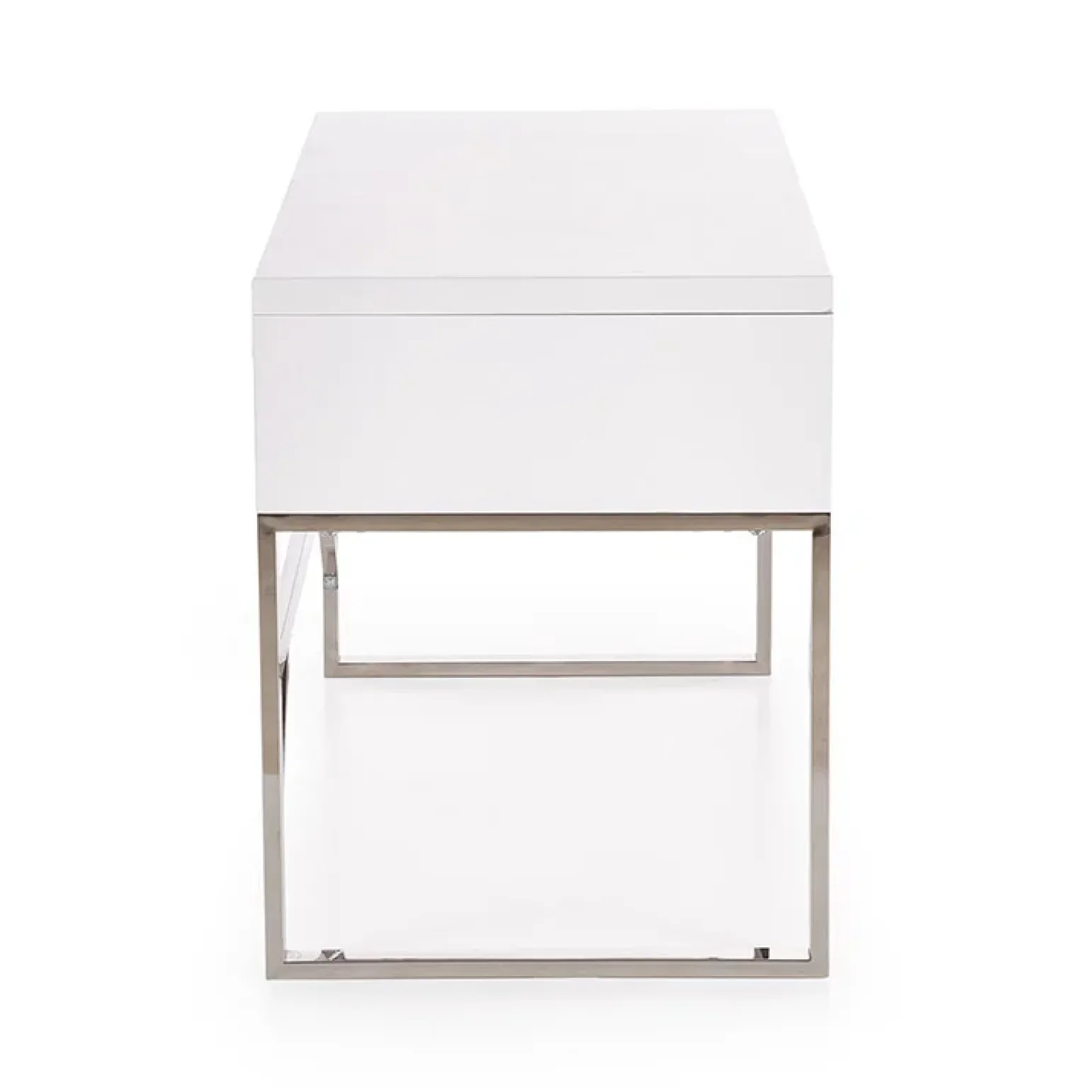 Scrivania ufficio con cassetti 120x76cm bianco laccato lucido Borbone