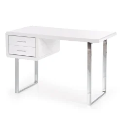 Scrivania ufficio con cassetti 120x76cm bianco laccato lucido Croset