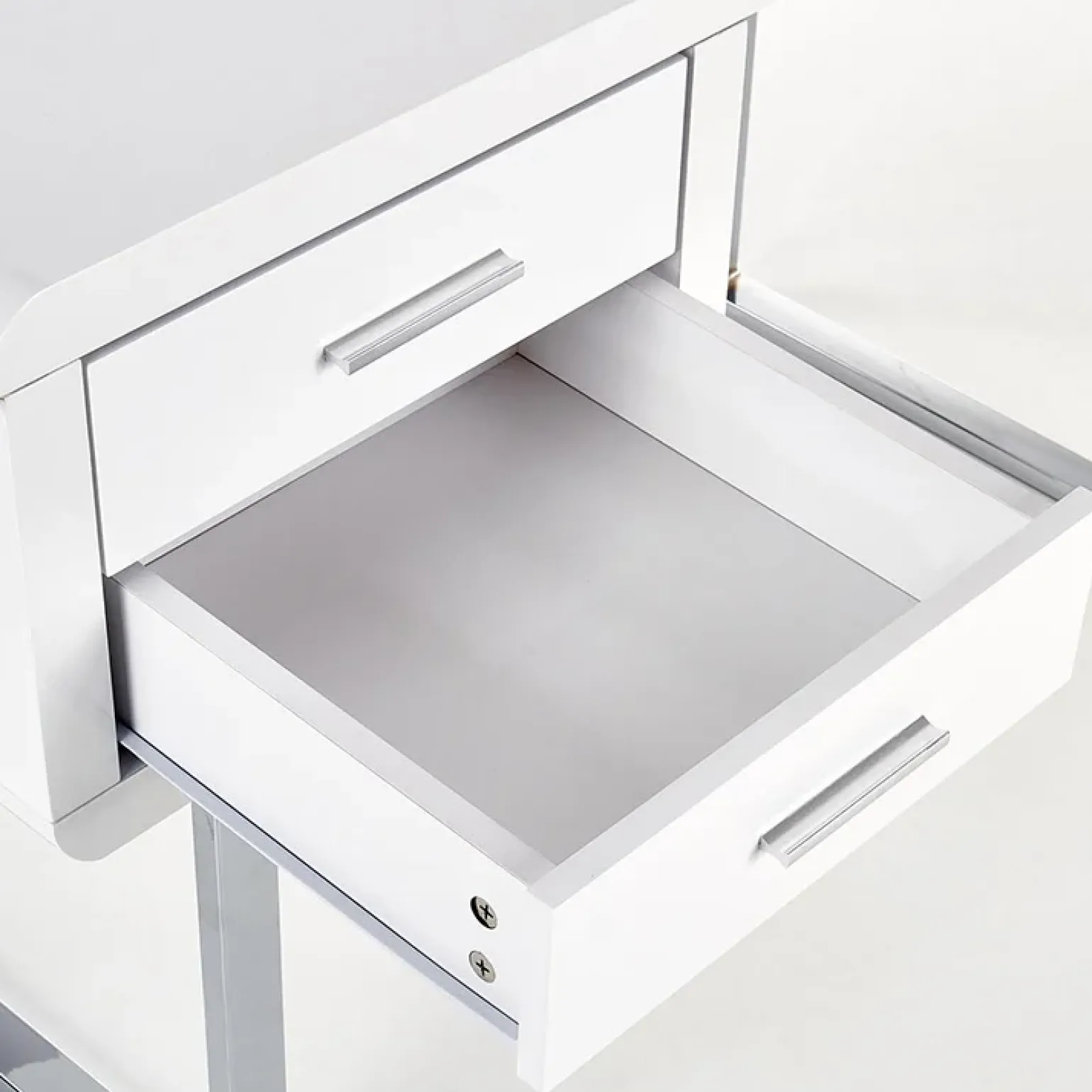 Scrivania ufficio con cassetti 120x76cm bianco laccato lucido Croset