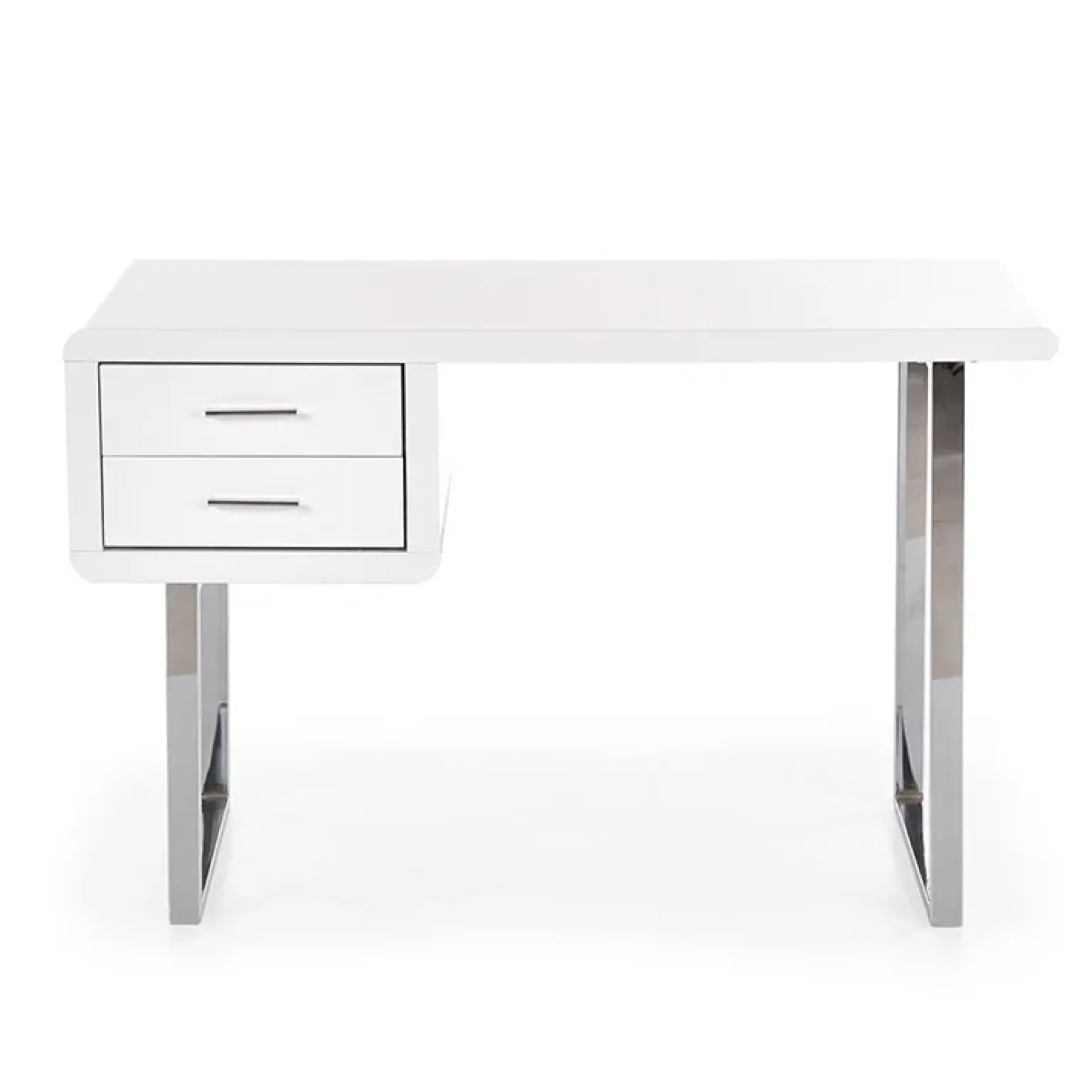 Scrivania ufficio con cassetti 120x76cm bianco laccato lucido Croset