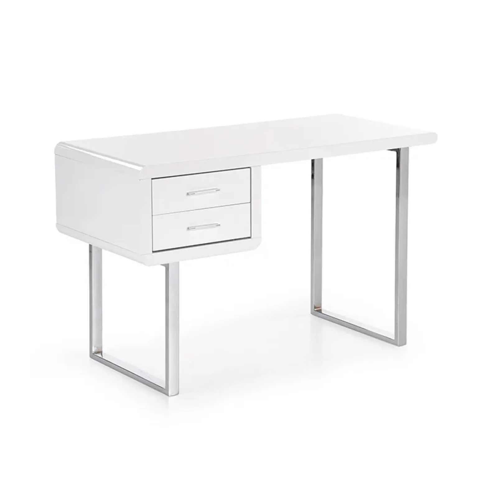 Scrivania ufficio con cassetti 120x76cm bianco laccato lucido Croset