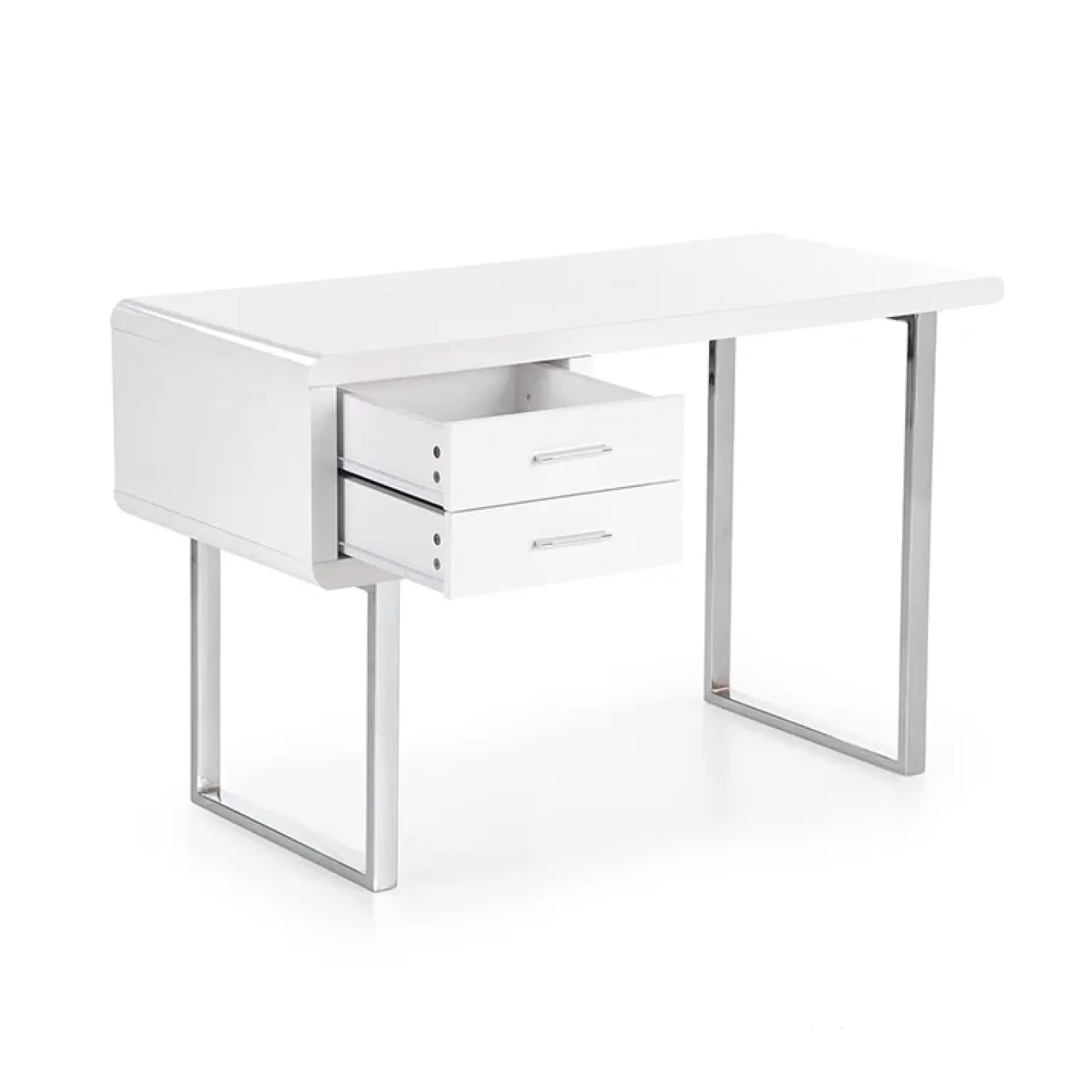 Scrivania ufficio con cassetti 120x76cm bianco laccato lucido Croset