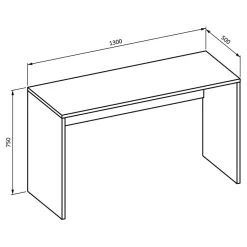 Scrivania ufficio moderna 130x50cm cassettiera rovere Callum