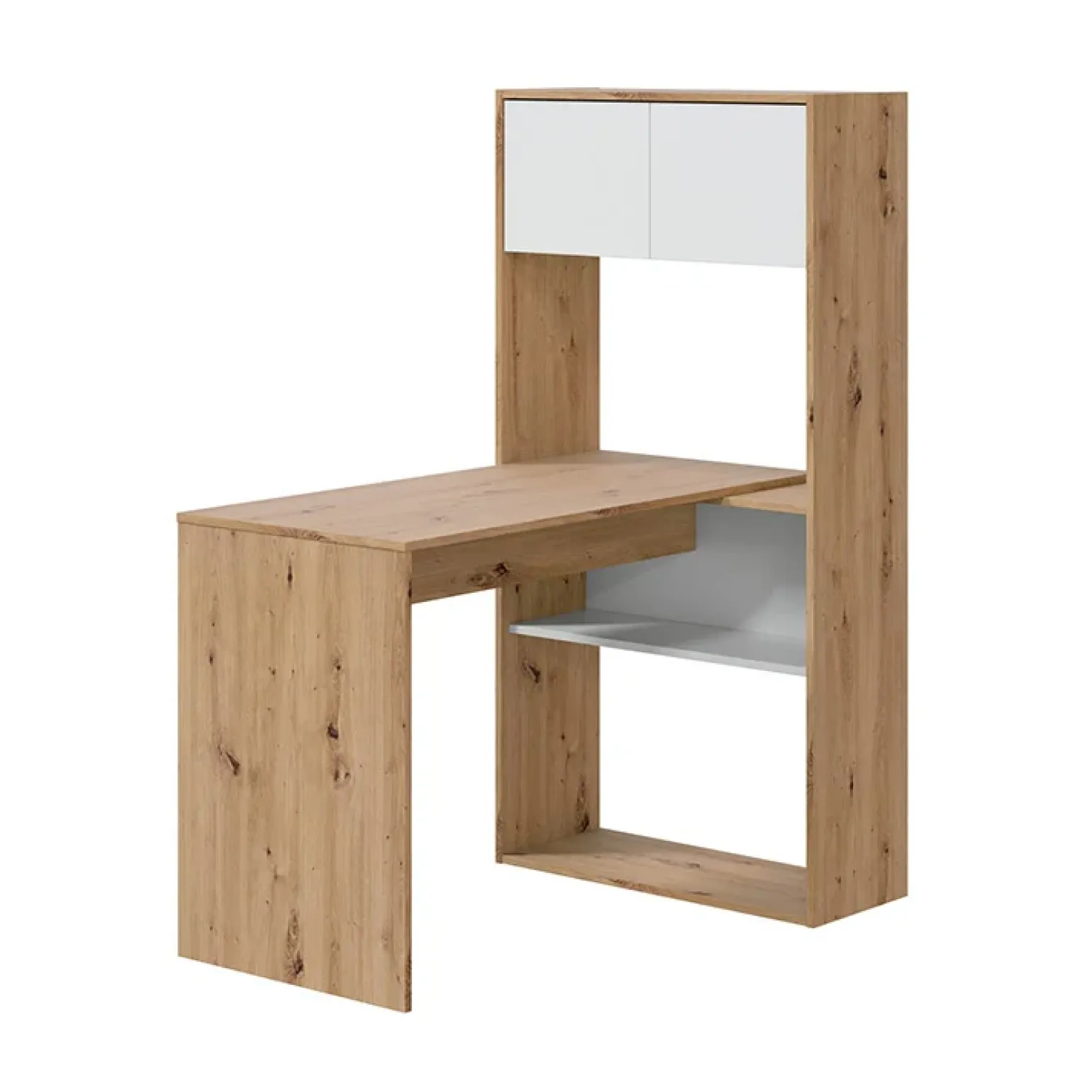 Scrivania ufficio moderna reversibile rovere bianco artico Grom
