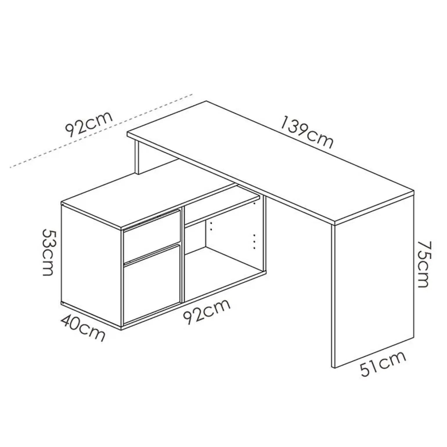 Scrivania ufficio salvaspazio moderna 230x51cm bianco opaco Teddy
