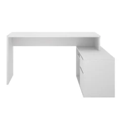 Scrivania ufficio salvaspazio moderna 230x51cm bianco opaco Teddy
