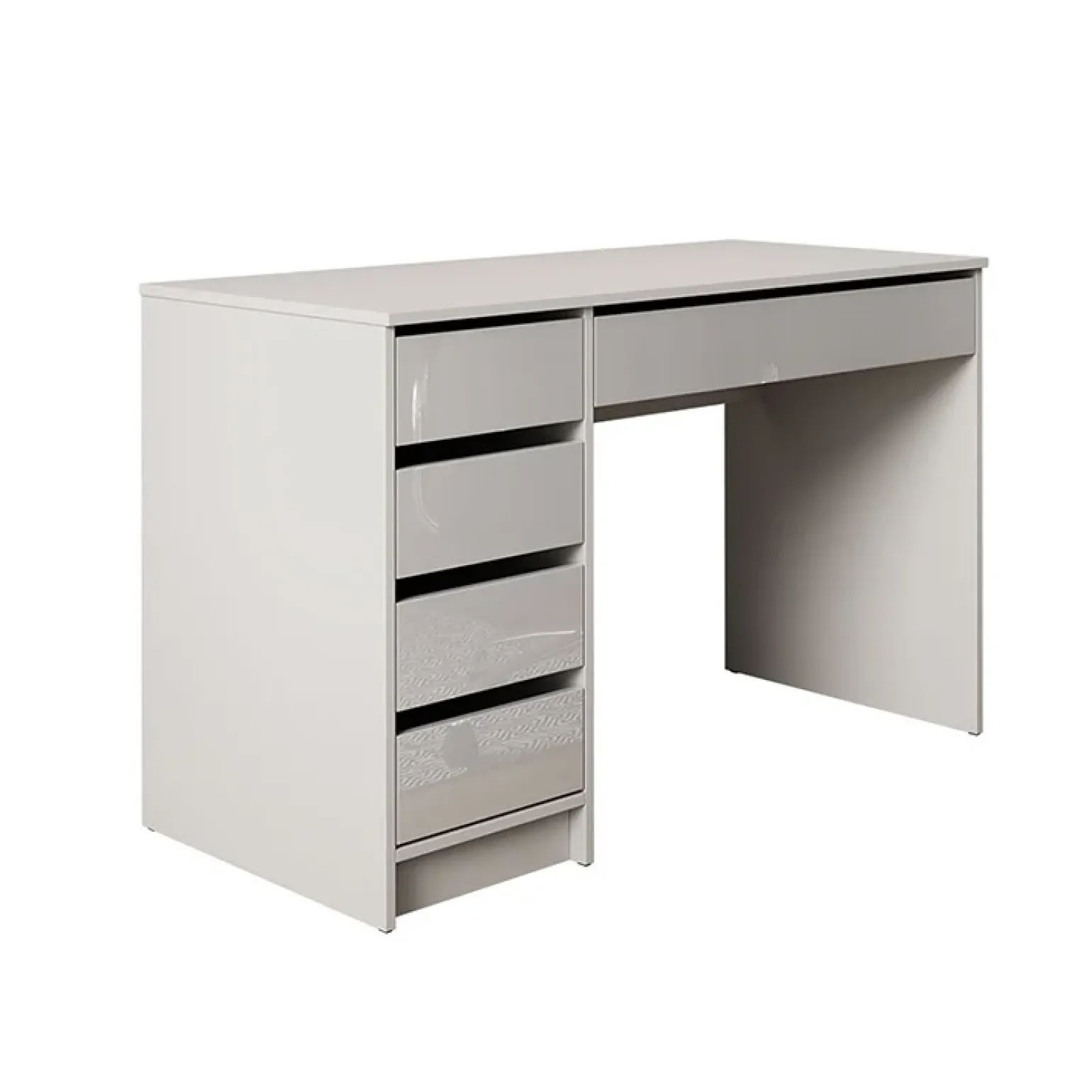 Scrivania ufficio 120x75cm 5 cassetti bianco lucido Blackpool