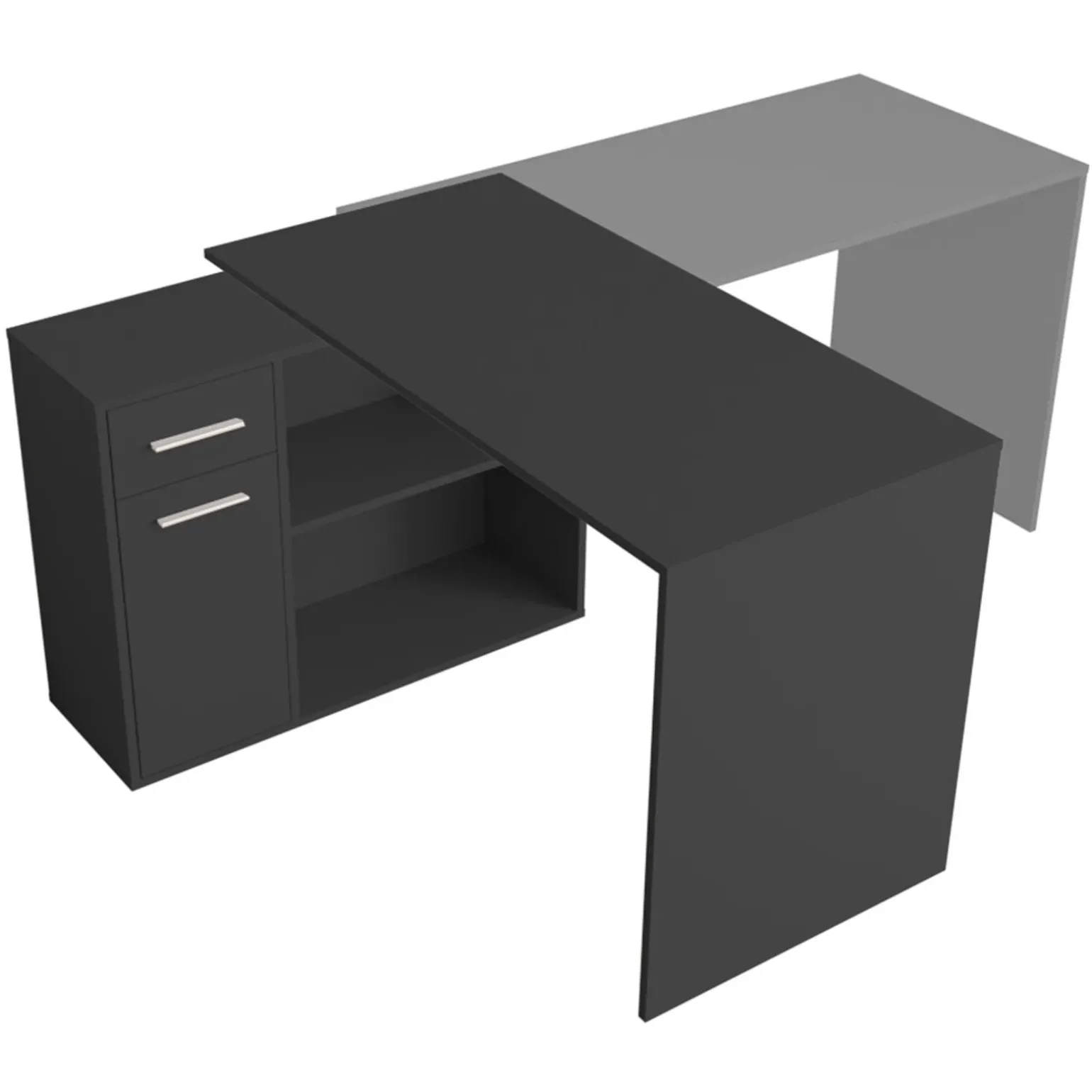 Scrivania ufficio 120x92cm angolare multiposizione nero Elisa