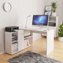 Scrivania ufficio 120x122cm angolare multiposizione bianco Riunion