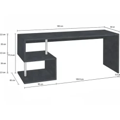 Scrivania ufficio 180x78cm antracite ErgoDesk