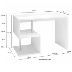 Scrivania ufficio 100x78cm bianco lucido ErgoDesk