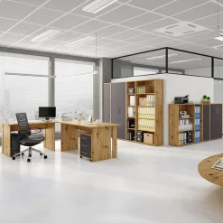 Scrivania ufficio 150x75cm moderna rovere Woody